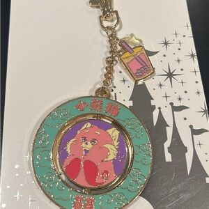 Disney Red Panda Bear Keychain with Drink Charm
